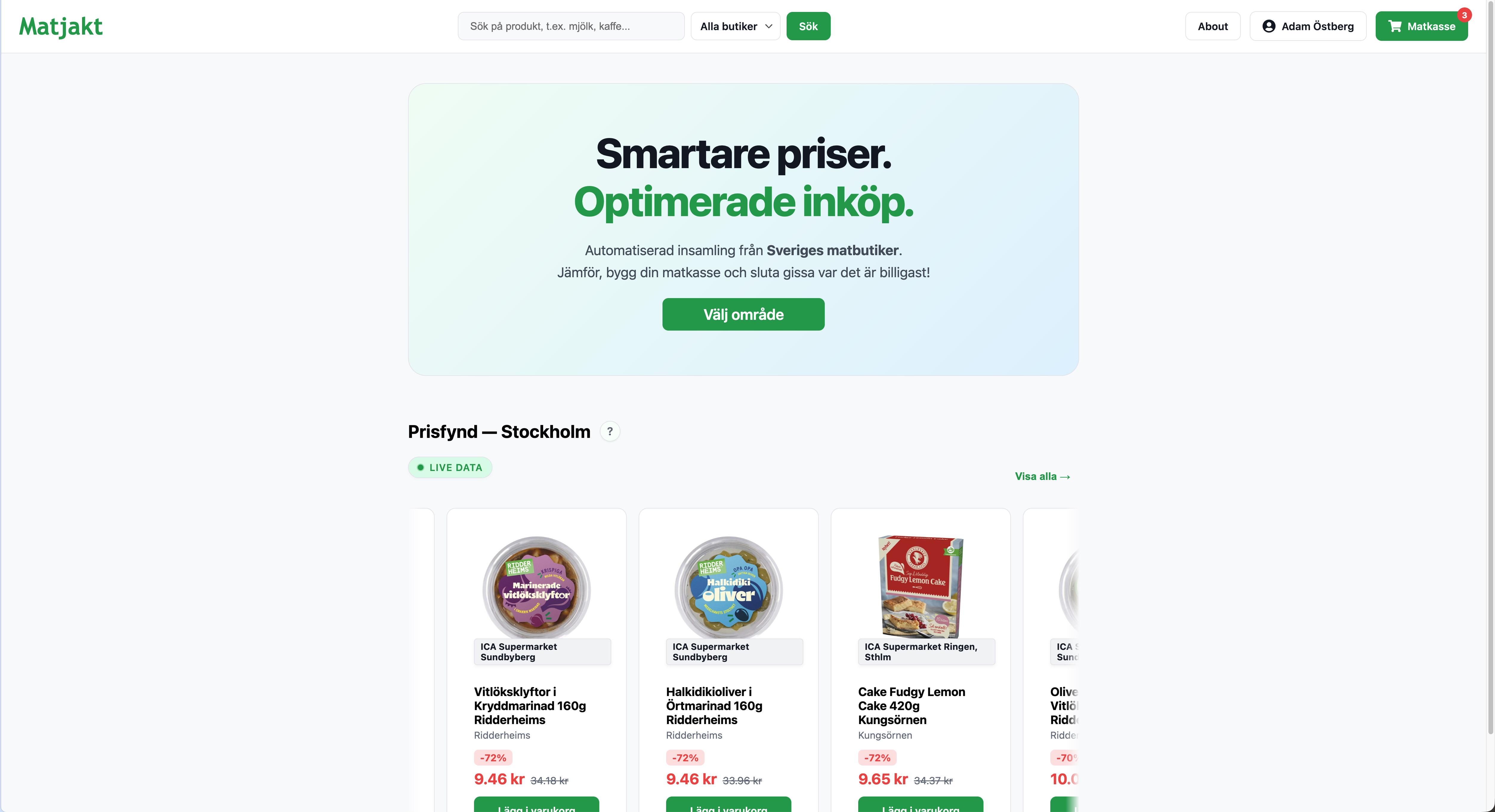 An image of the front page of Matjakt